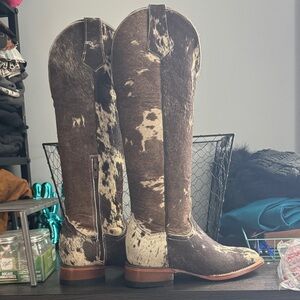 Cowhide Knee-High Western Boots